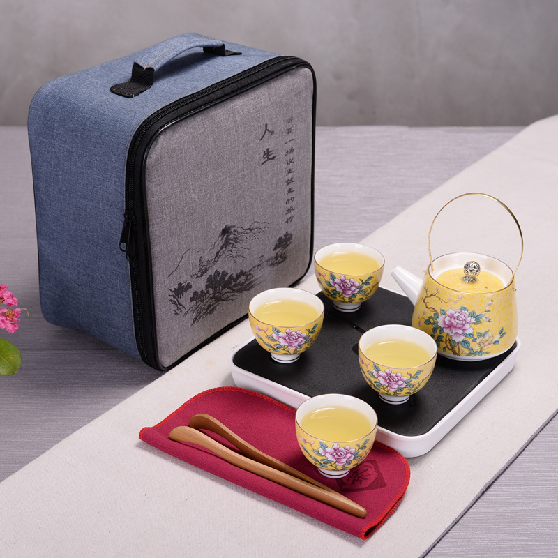Портативный чайный набор "Цветы"